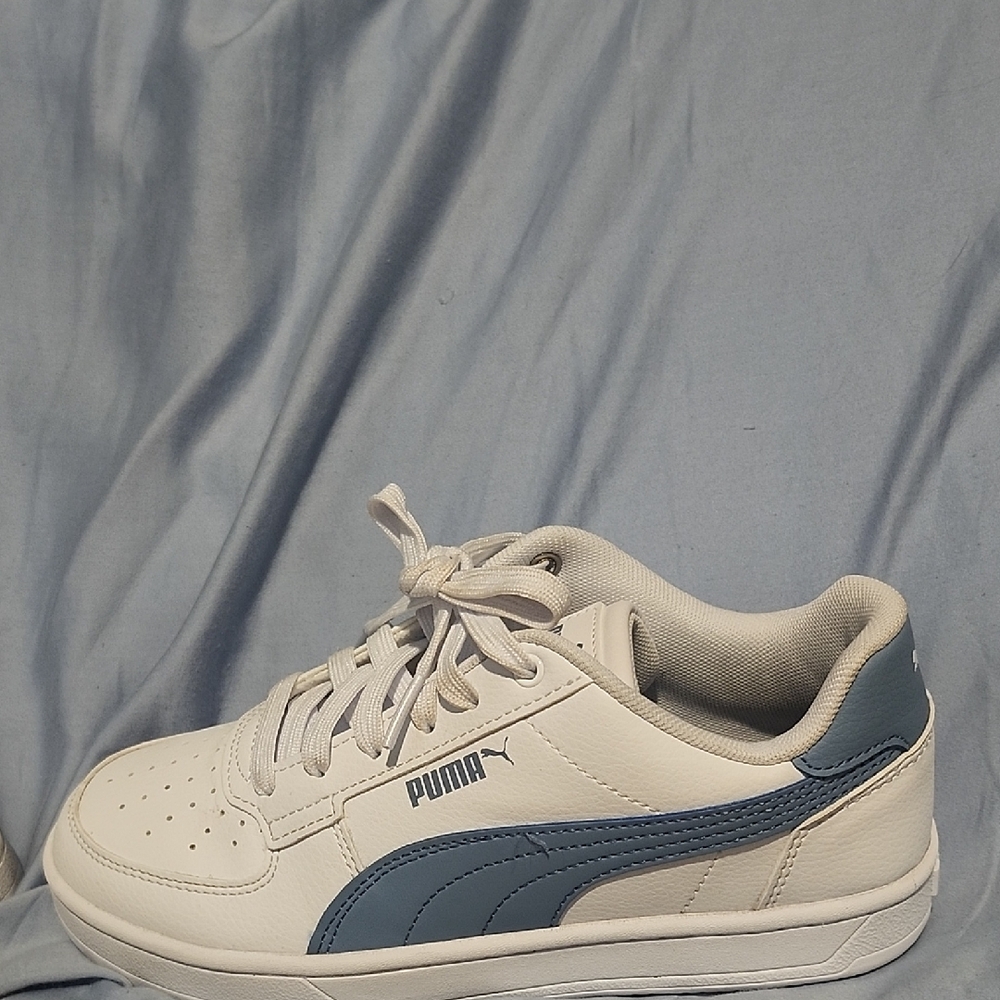 Puma Classic White and Blue Sneakers